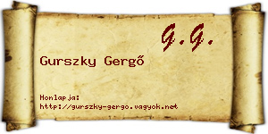 Gurszky Gergő névjegykártya